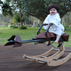 Illustration for article titled This Tiny Princess Leia Rides a Rocking Speeder Bike